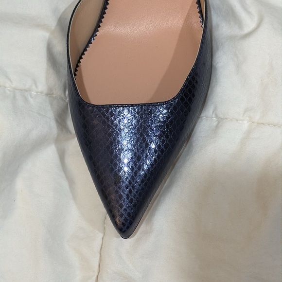 J Crew Collection pointed toe heels in Metallic snake-embossed leather BT882 NEW - Picture 8 of 8